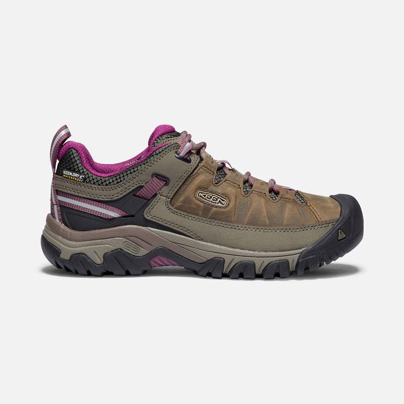 Keen Targhee III Waterproof Wanderschuhe Damen DE-56417 Weiss/Boysenberry - Keen Damenschuhe Braun